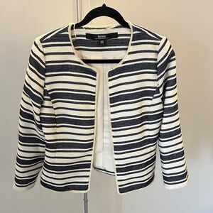 Kensie Women's Navy and White Striped Blazer